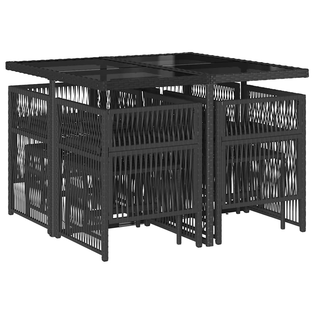 Garden Dining Set Black