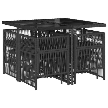 Garden Dining Set Black