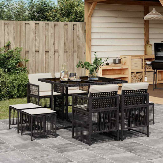 Garden Dining Set Black