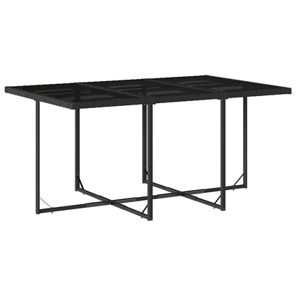Garden Dining Set Black Poly Rattan 10-seater Foldable