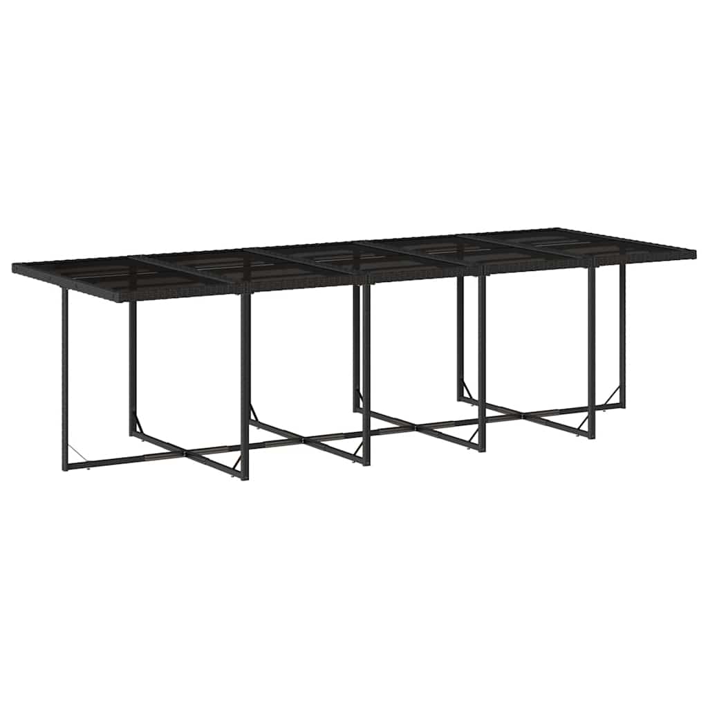 Garden Dining Set Black PE rattan Large Foldable