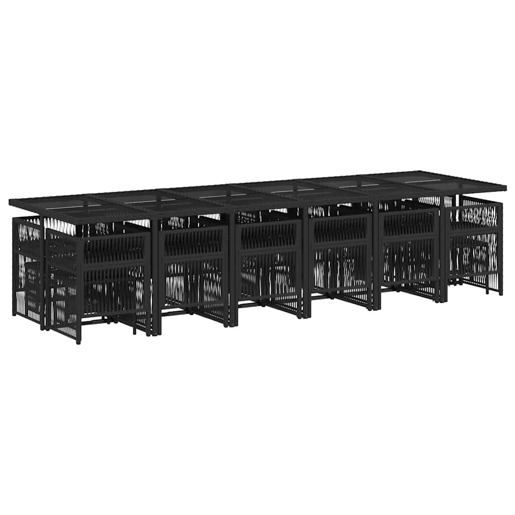 Garden Dining Set Black, Cream White