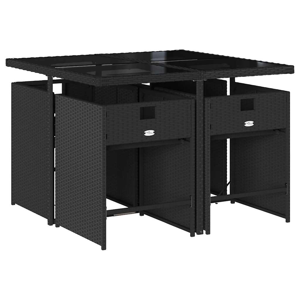 Garden Dining Set Black and cream white