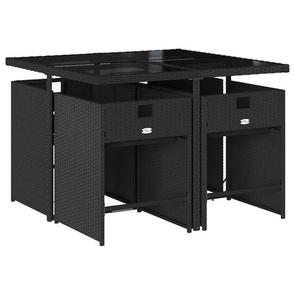 Garden Dining Set Black and cream white
