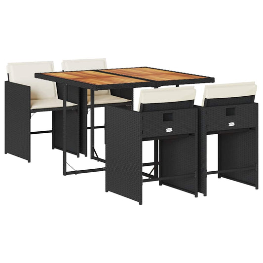 Garden Dining Set Black, Brown, Cream White