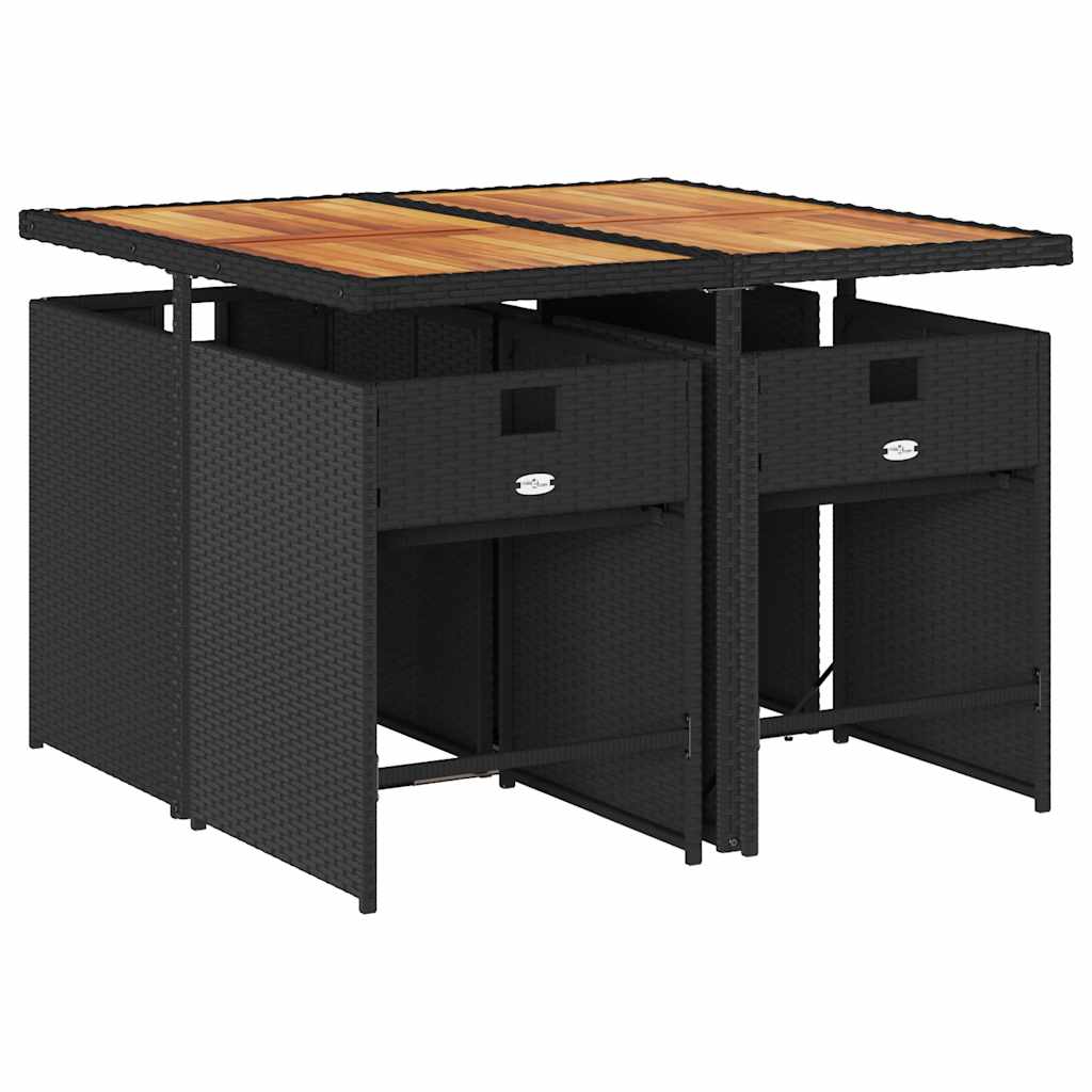 Garden Dining Set Black, Brown, Cream White