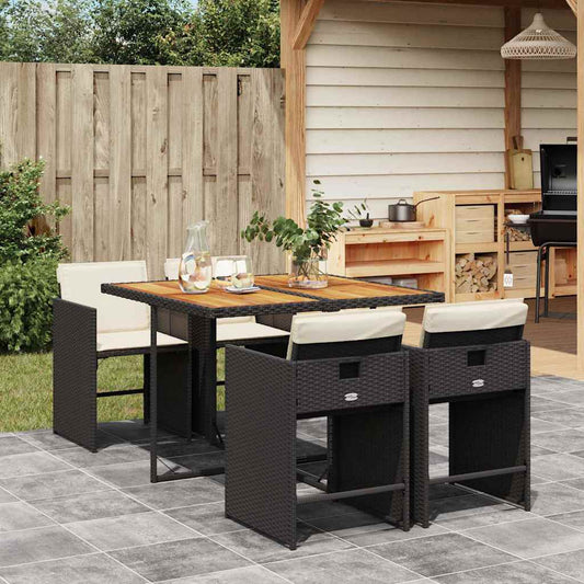 Garden Dining Set Black, Brown, Cream White