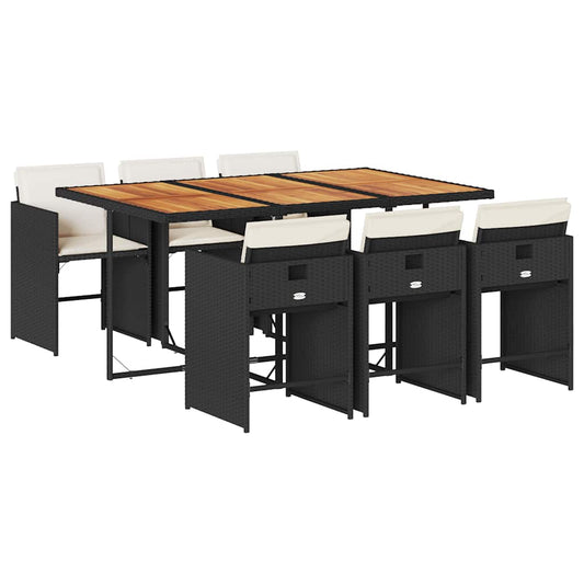 Garden Dining Set Black and brown