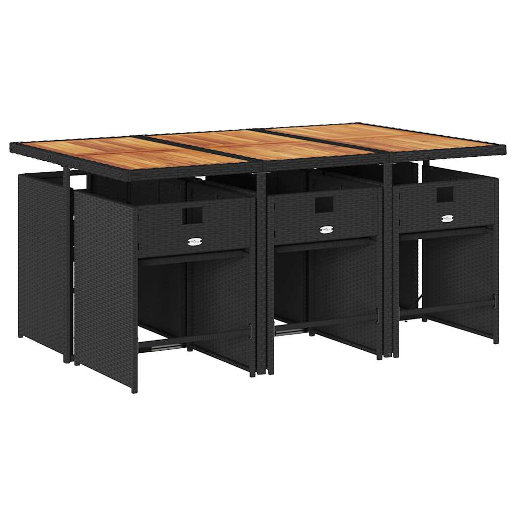 Garden Dining Set Black and brown