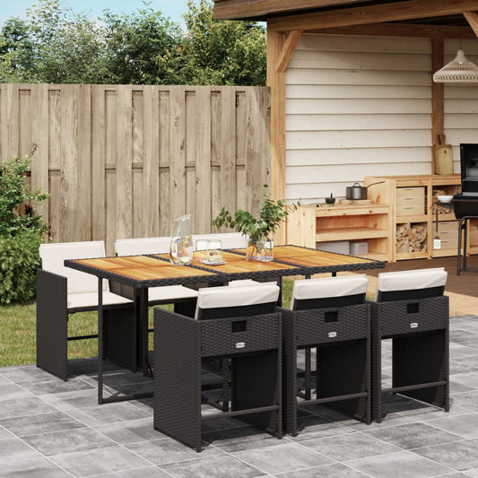 Garden Dining Set Black and brown