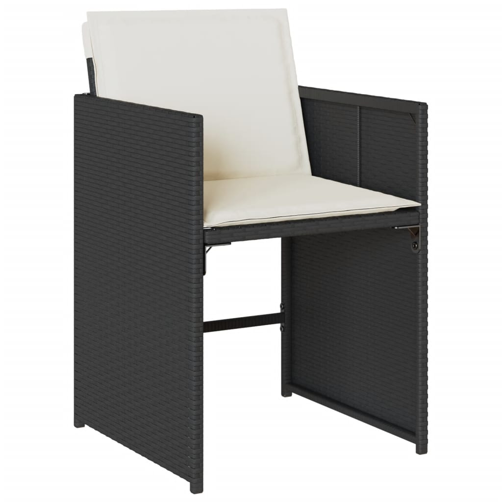 Garden Dining Set Black and Cream