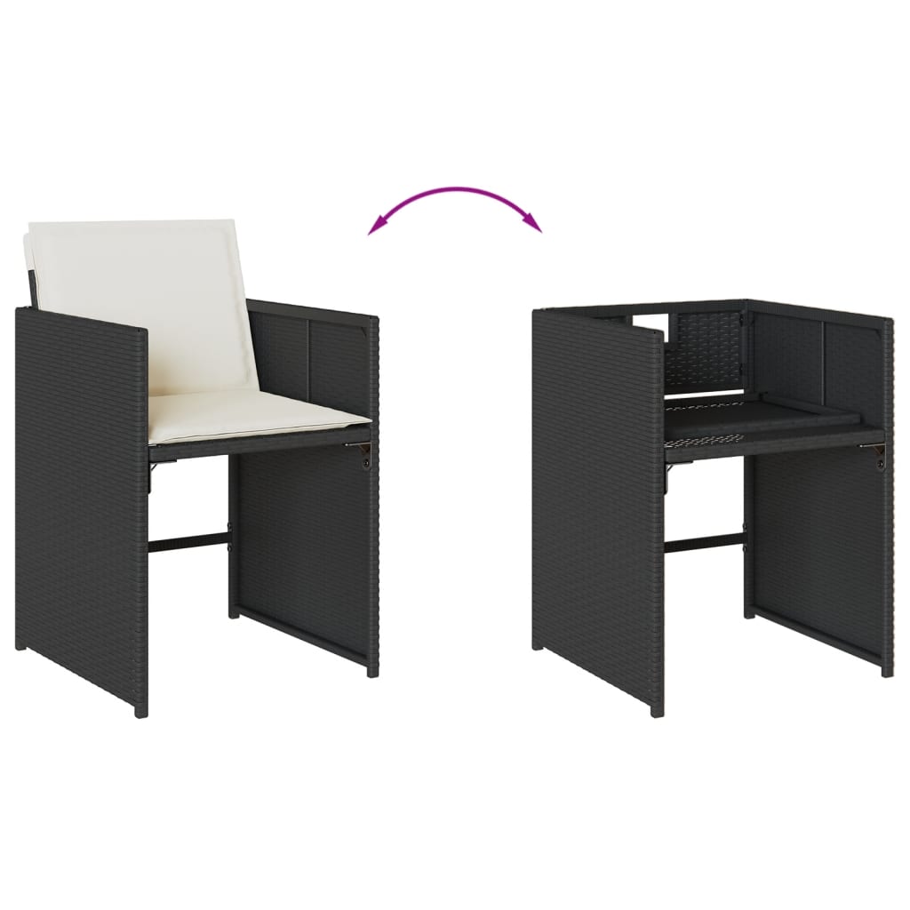 Garden Dining Set Black and Cream