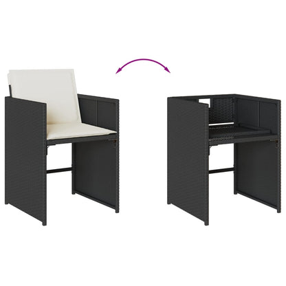 Garden Dining Set Black and Cream