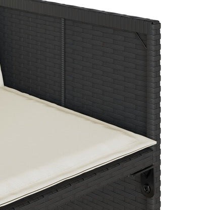 Garden Dining Set Black and Cream