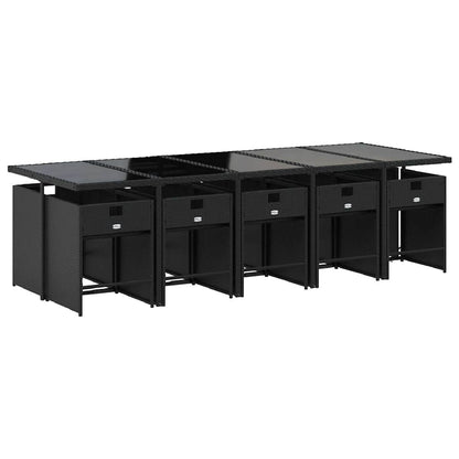 Garden Dining Set Black, Cream White