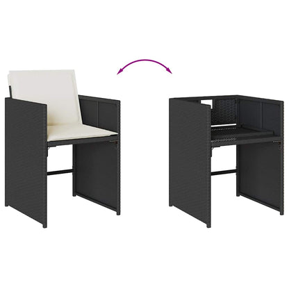Garden Dining Set Black, Cream White