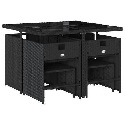 Garden Dining Set Black, Cream White