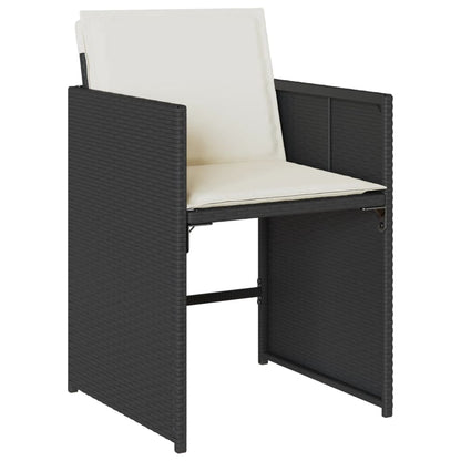 Garden Dining Set Black, Cream White