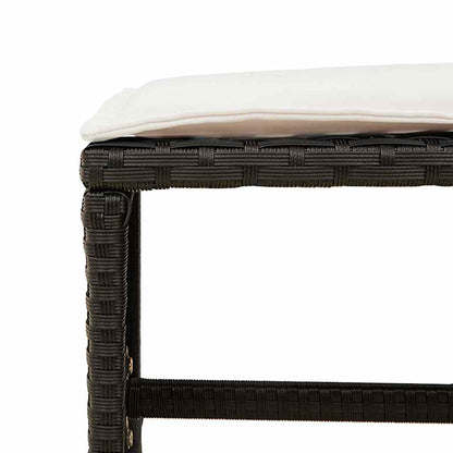 Garden Dining Set Black, Cream White, Brown