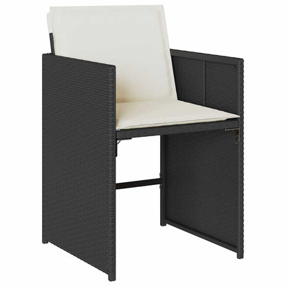 Garden Dining Set Black, Cream White