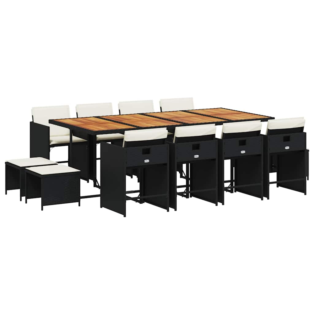 Garden Dining Set Black and brown