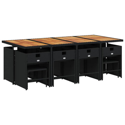 Garden Dining Set Black and brown