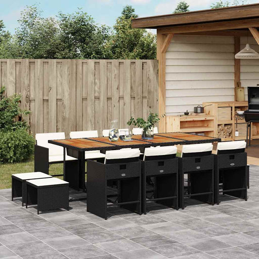 Garden Dining Set Black and brown