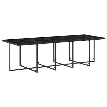 Garden Dining Set Black PE Rattan Large Foldable