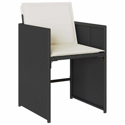 Garden Dining Set Black and Cream