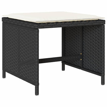 Garden Dining Set Black and Cream