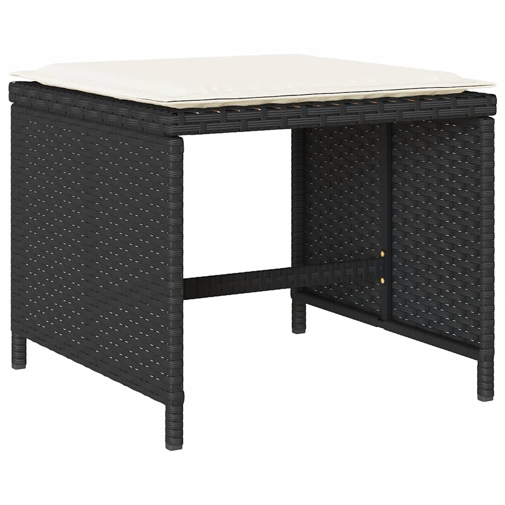 Garden Dining Set Black and Cream