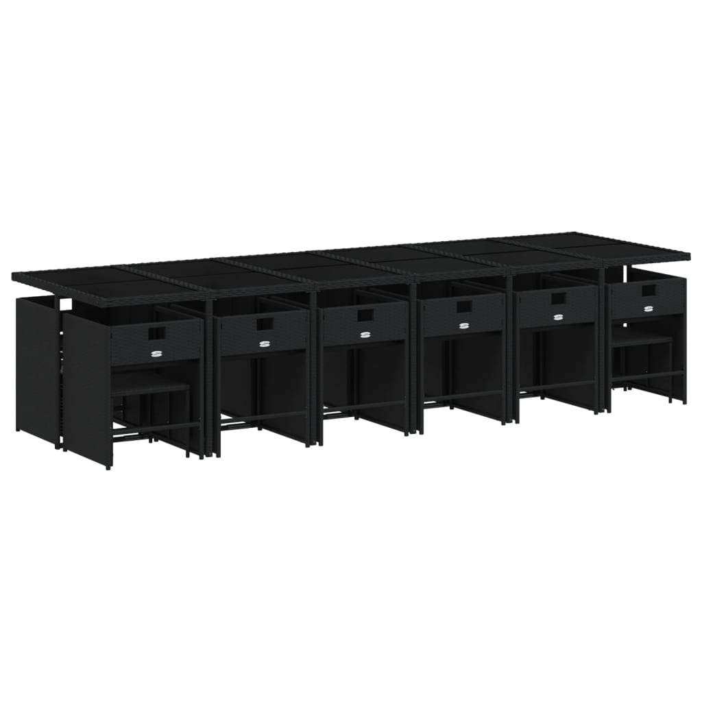 Garden Dining Set Black