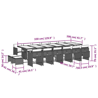 Garden Dining Set Black