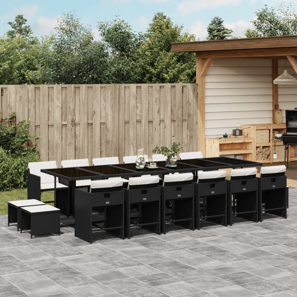 Garden Dining Set Black