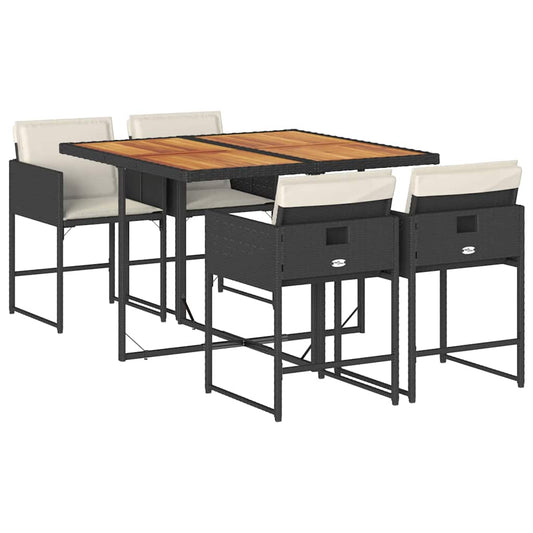Garden Dining Set Black and cream