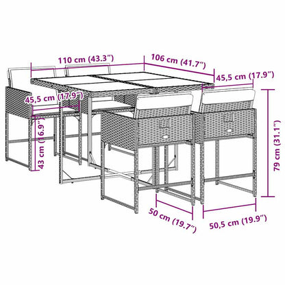 Garden Dining Set Black and cream