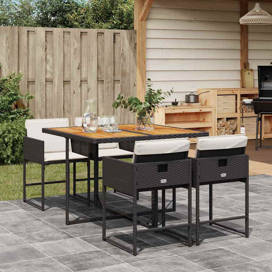 Garden Dining Set Black and cream