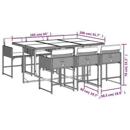 Garden Dining Set Black, Cream White