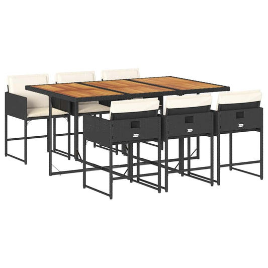 Garden Dining Set Black, Brown, Cream White