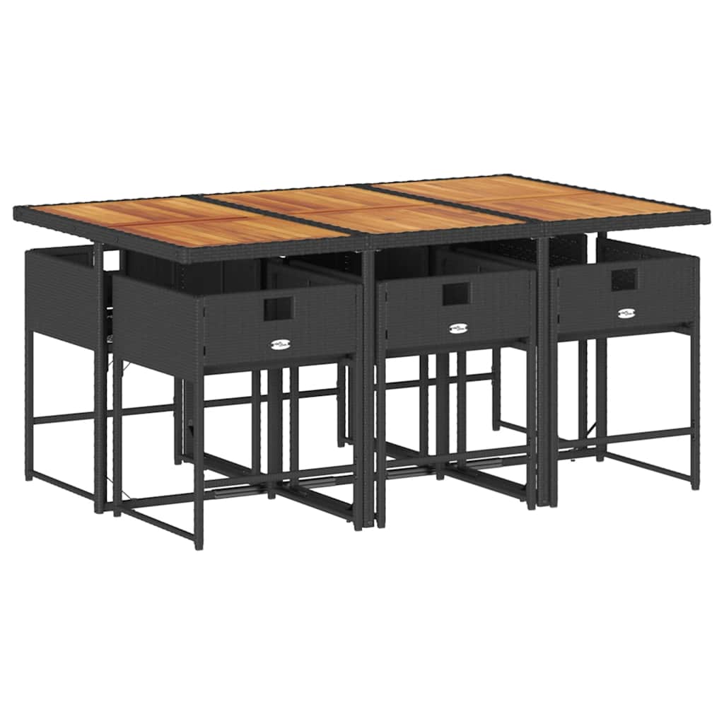 Garden Dining Set Black, Brown, Cream White