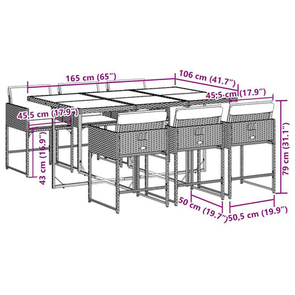 Garden Dining Set Black, Brown, Cream White