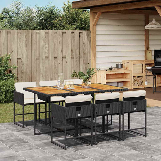 Garden Dining Set Black, Brown, Cream White