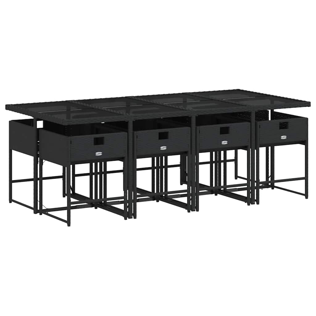 Garden Dining Set Black