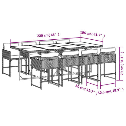 Garden Dining Set Black