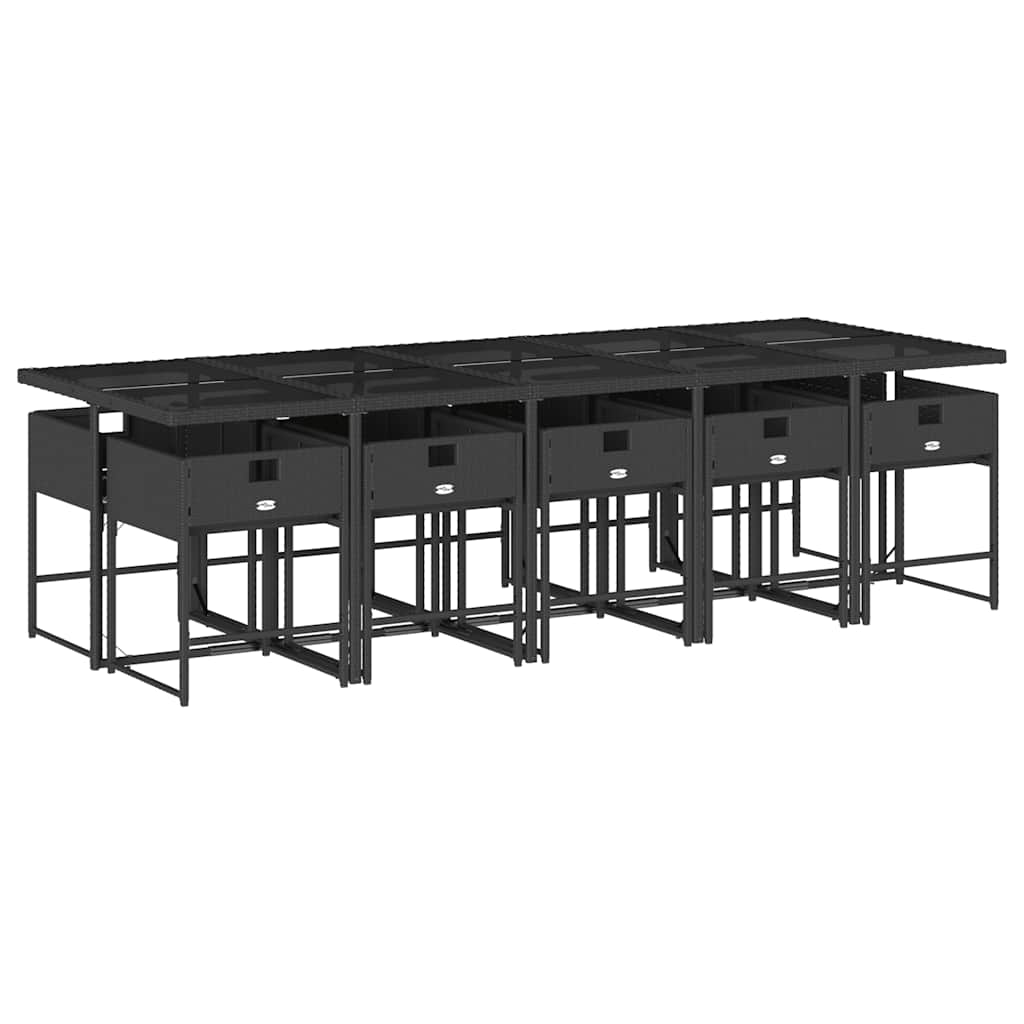 Garden Dining Set Black, Cream White