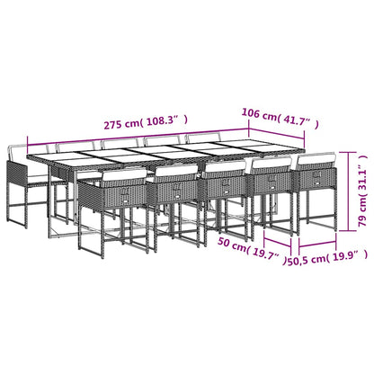 Garden Dining Set Black, Cream White