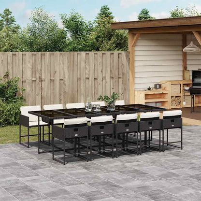 Garden Dining Set Black, Cream White