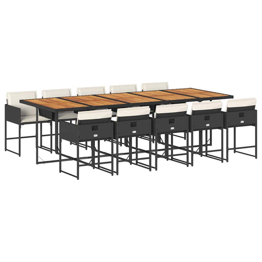 Garden Dining Set Black and brown
