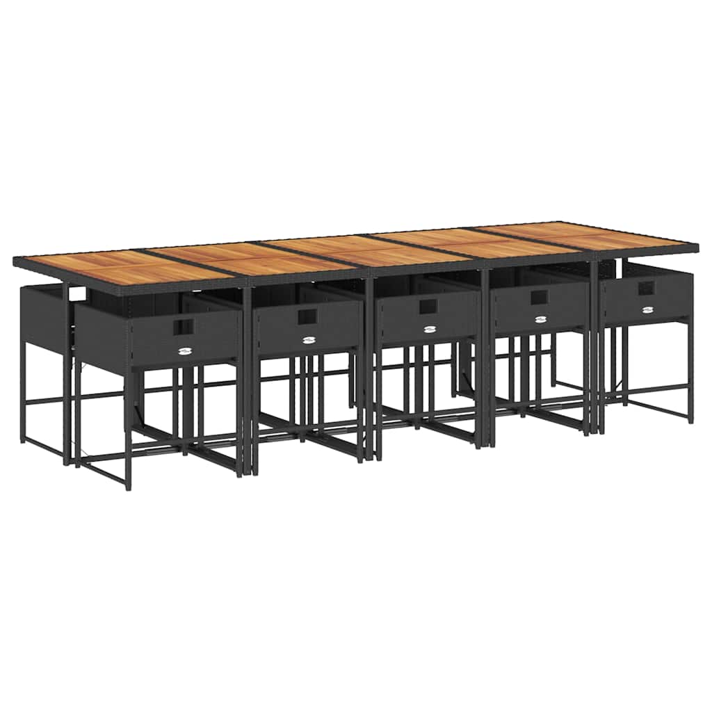Garden Dining Set Black and brown