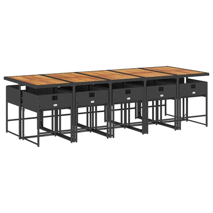 Garden Dining Set Black and brown